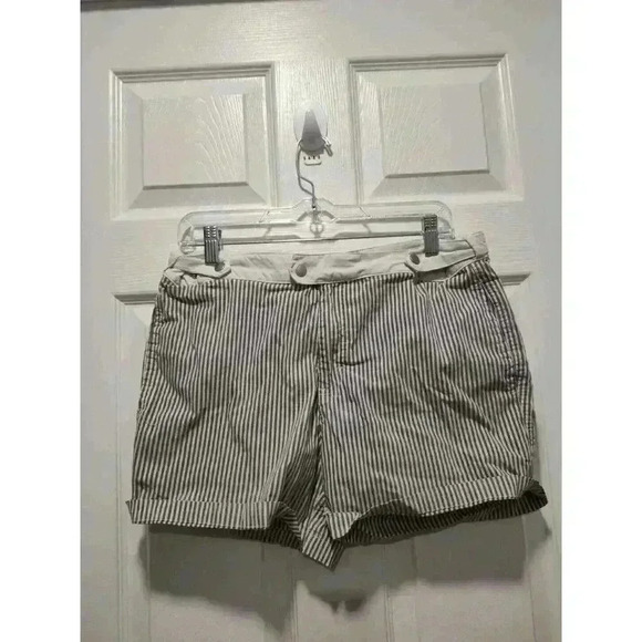 SOLID & STRIPED Other - SOLID & STRIPED Swim Shorts Womens L 4" Lined Bottoms Blue Stripes Black Beach‎